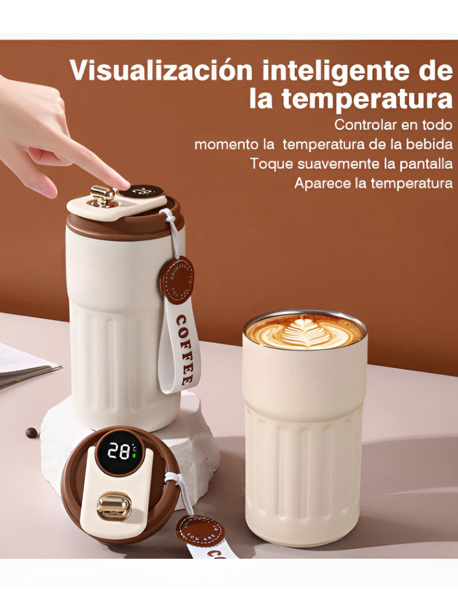Taza térmica de acero inoxidable con tapa rosca 450 ml 3