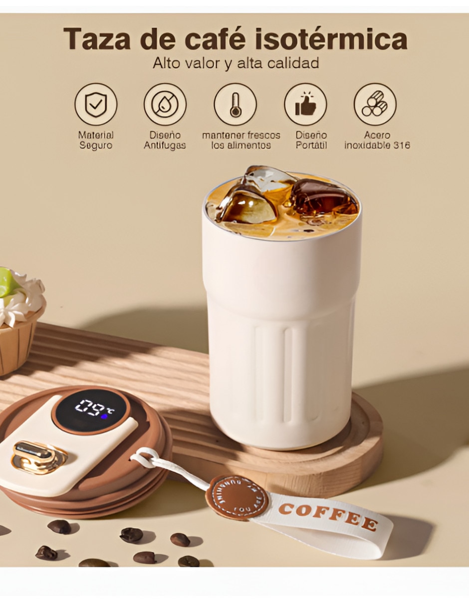 Taza térmica de acero inoxidable con tapa rosca 450 ml 4