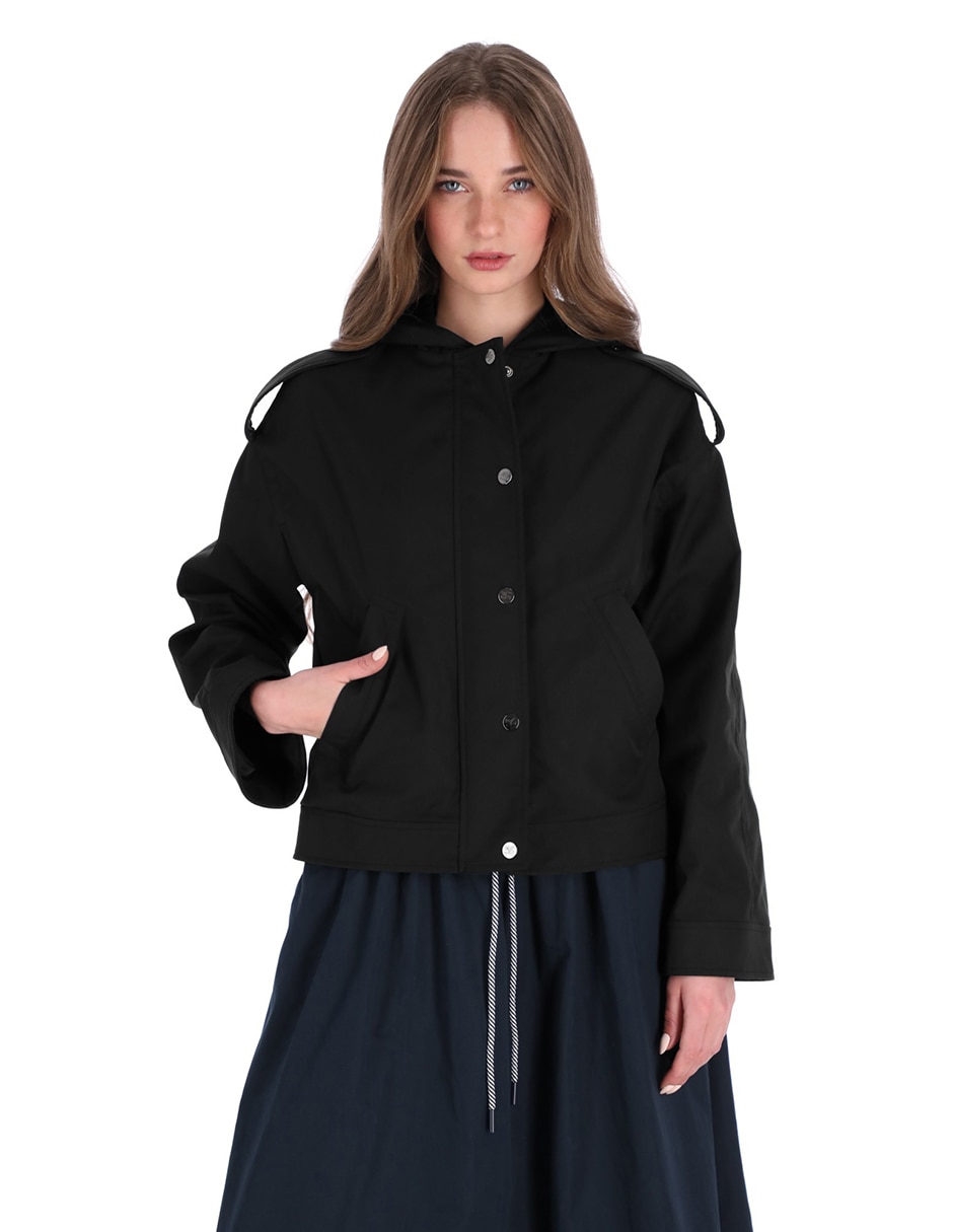 Gabardina impermeable capucha y bolsa Shyla para mujer