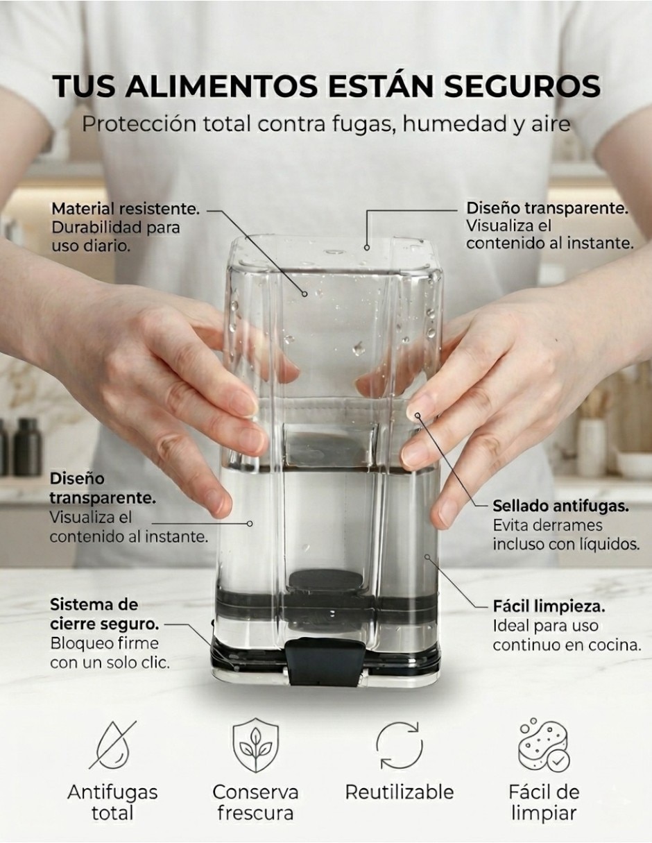 Kit de contenedores de plástico 4 piezas 2