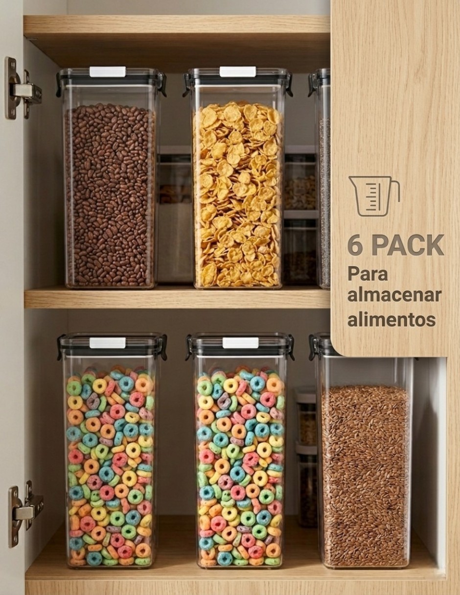 Kit de contenedores de plástico 6 piezas 6