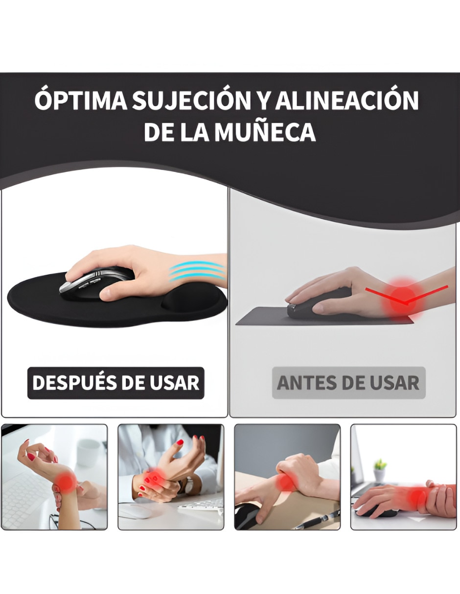 Mouse pad Xtellar con apoyo para muñeca antideslizante