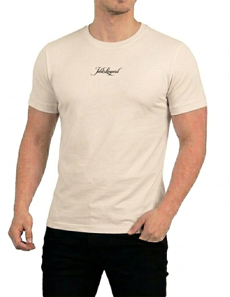 Playera john leopard heritage logo cuello redondo para hombre