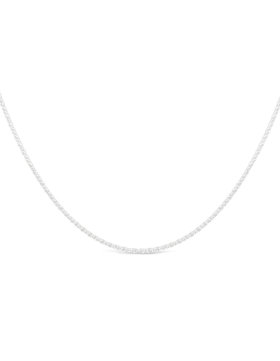 Cadena de eslabones de oro blanco 14 K 3