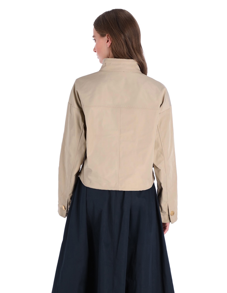 Gabardina resistente al agua con bolsillos para mujer 2