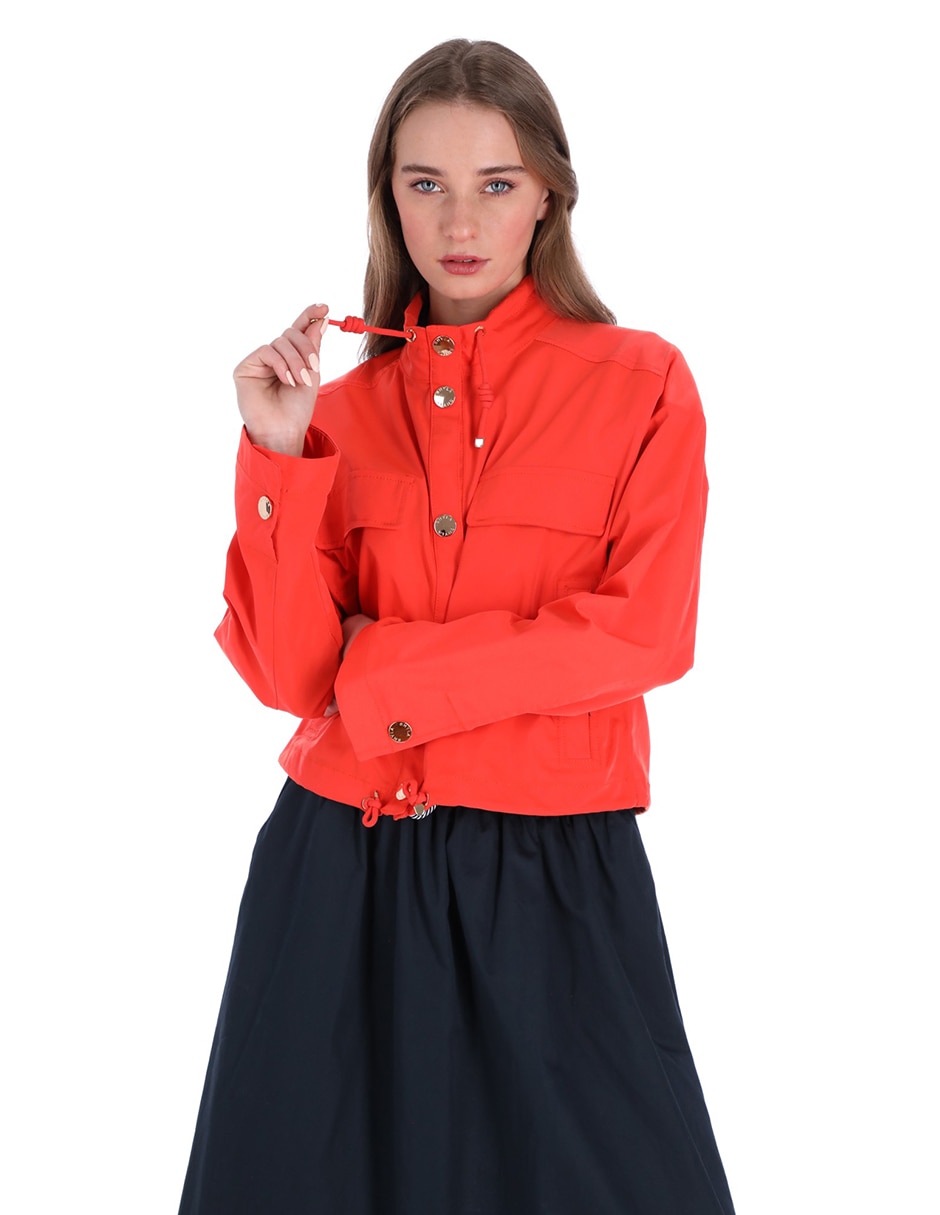 Gabardina resistente al agua con bolsillos shyla para mujer