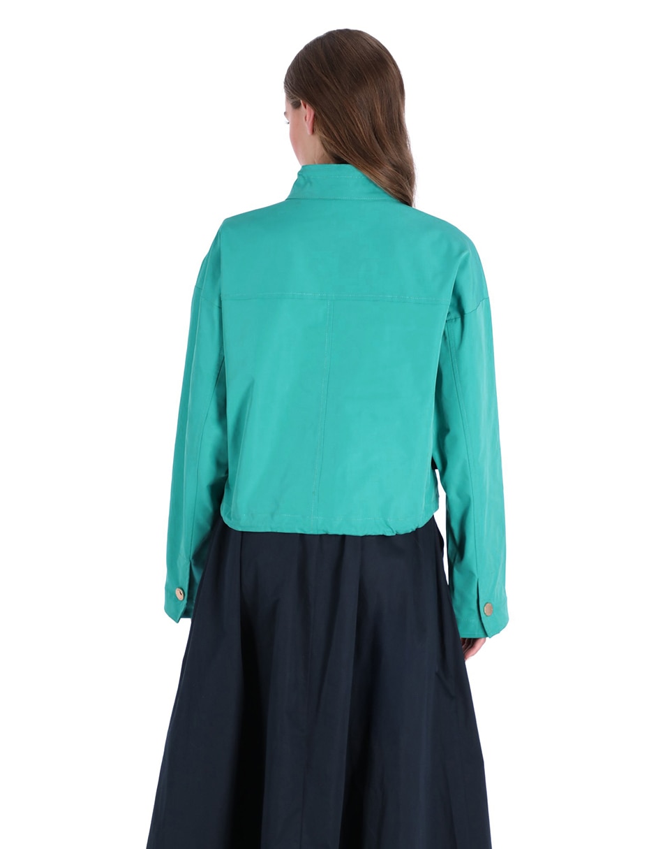 Gabardina resistente al agua con bolsillos para mujer 4
