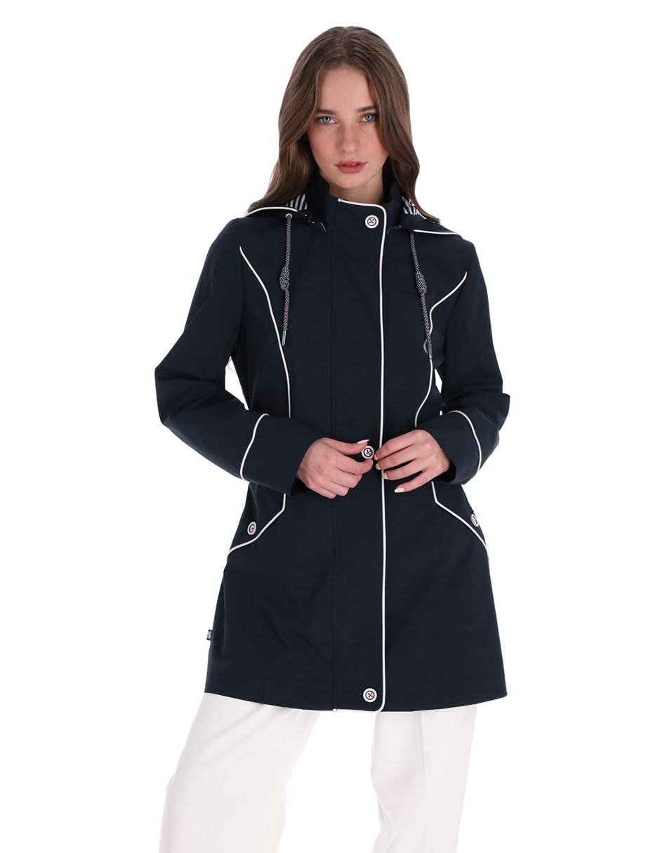Gabardina resistente al agua con capucha para mujer 4