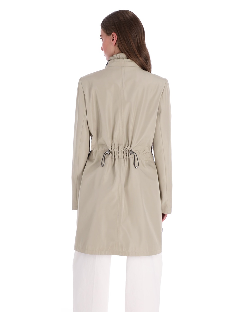 Gabardina resistente al agua con bolsillos para mujer