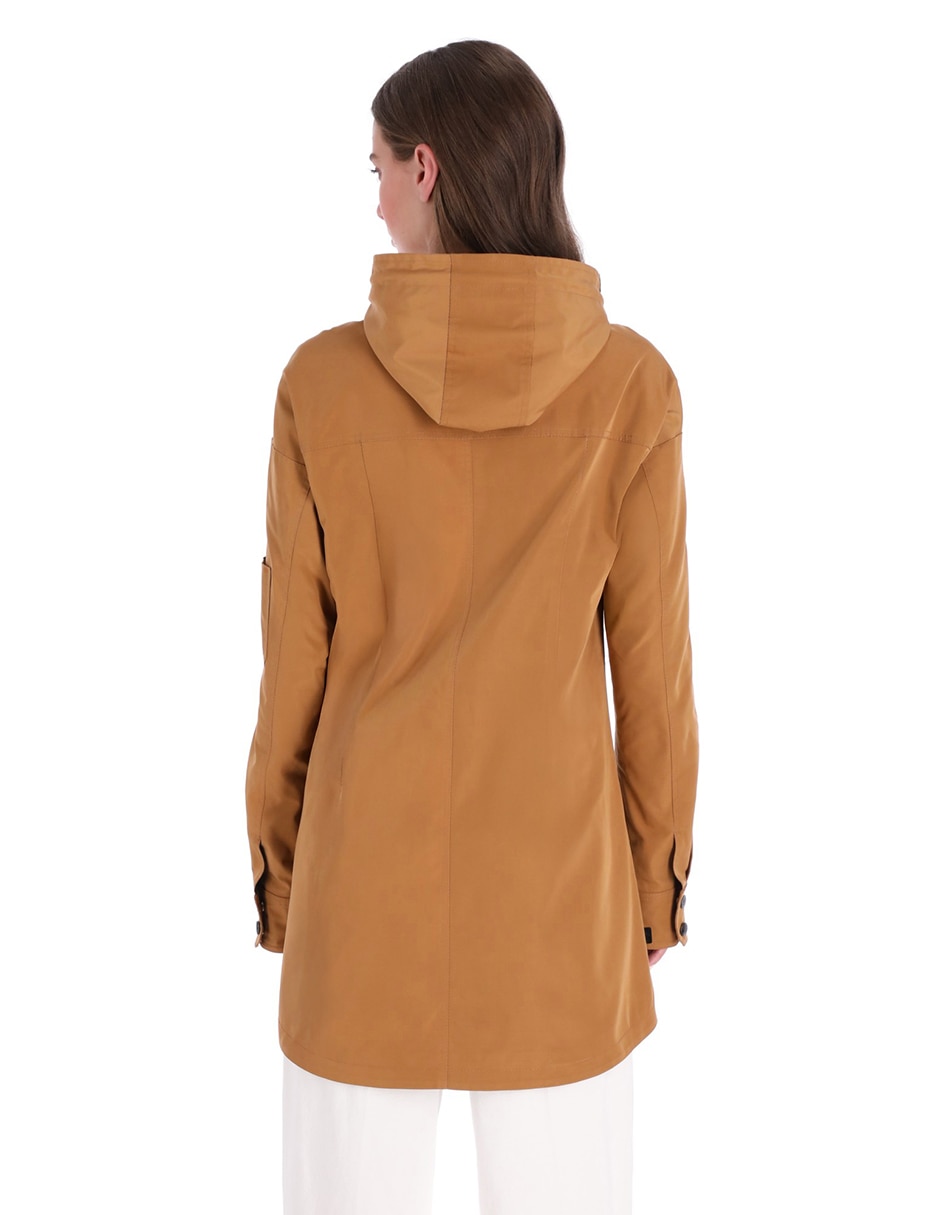 Gabardina resistente al agua capucha y bolsillos Shyla para mujer