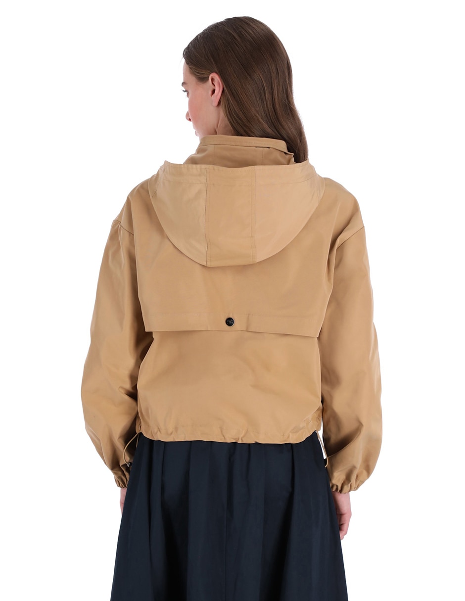 Gabardina resistente al agua capucha y bolsillos Shyla para mujer