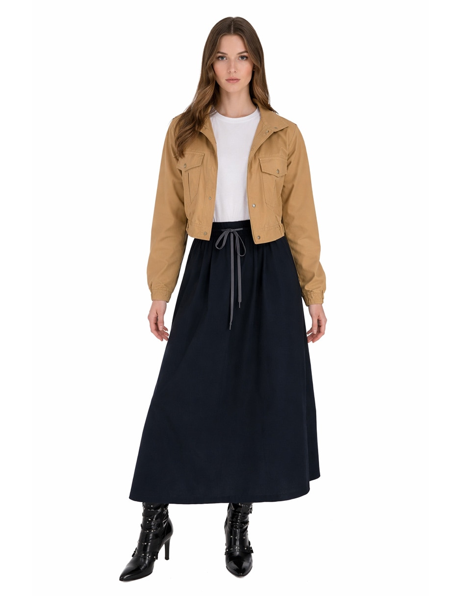 Gabardina resistente al agua capucha y bolsillos Shyla para mujer