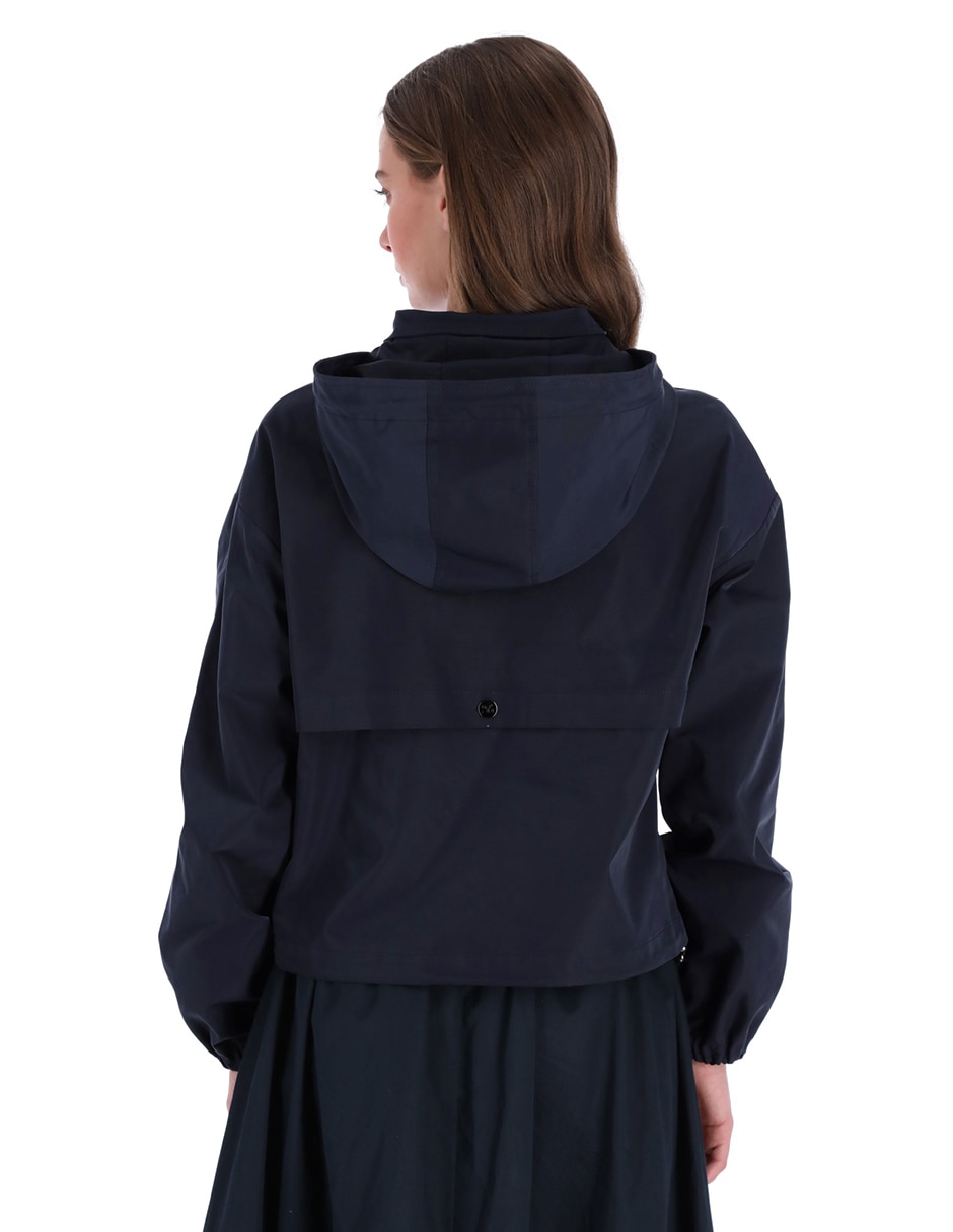 Gabardina resistente al agua capucha y bolsillos para mujer 4