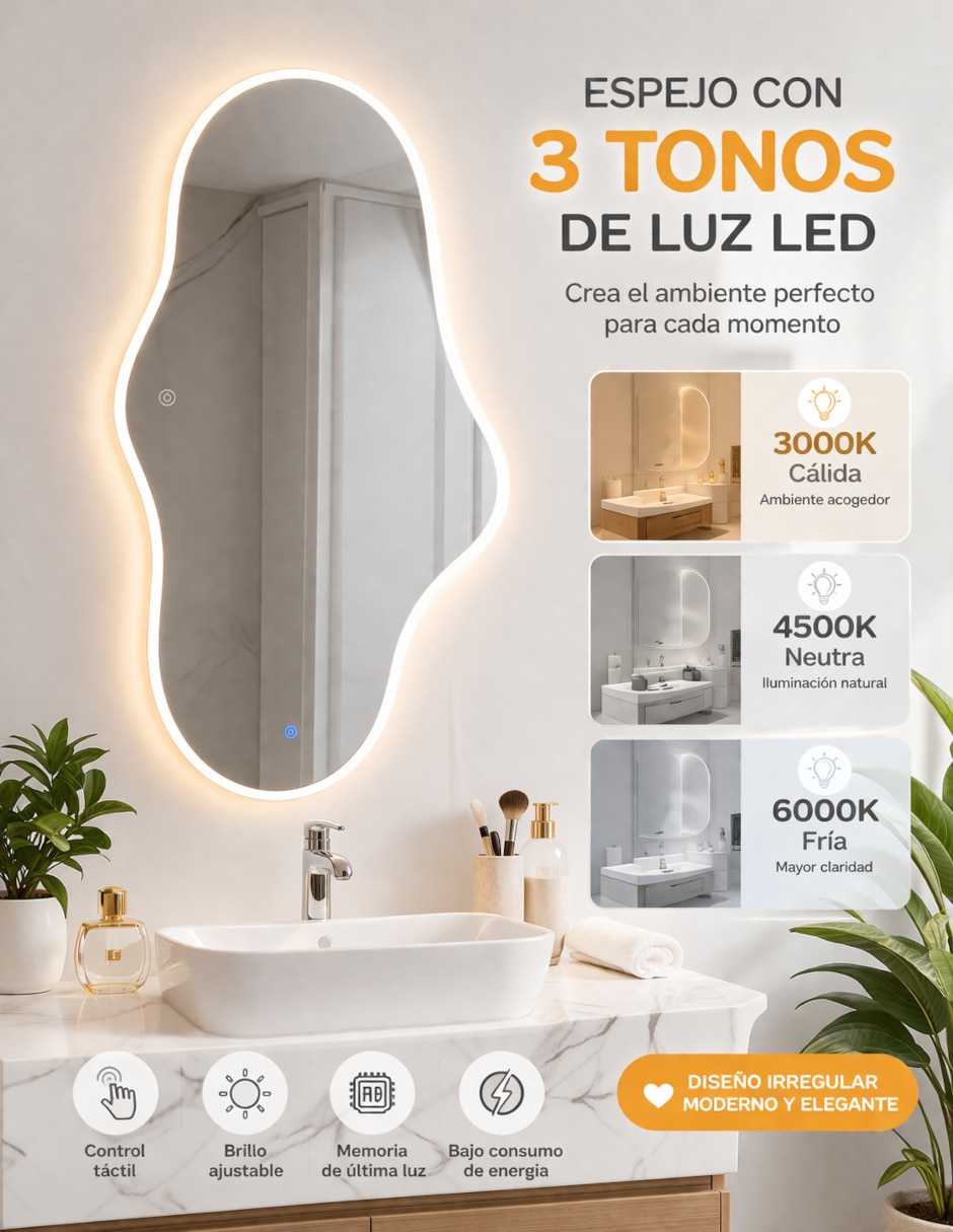 Espejo con luz Rivalink
