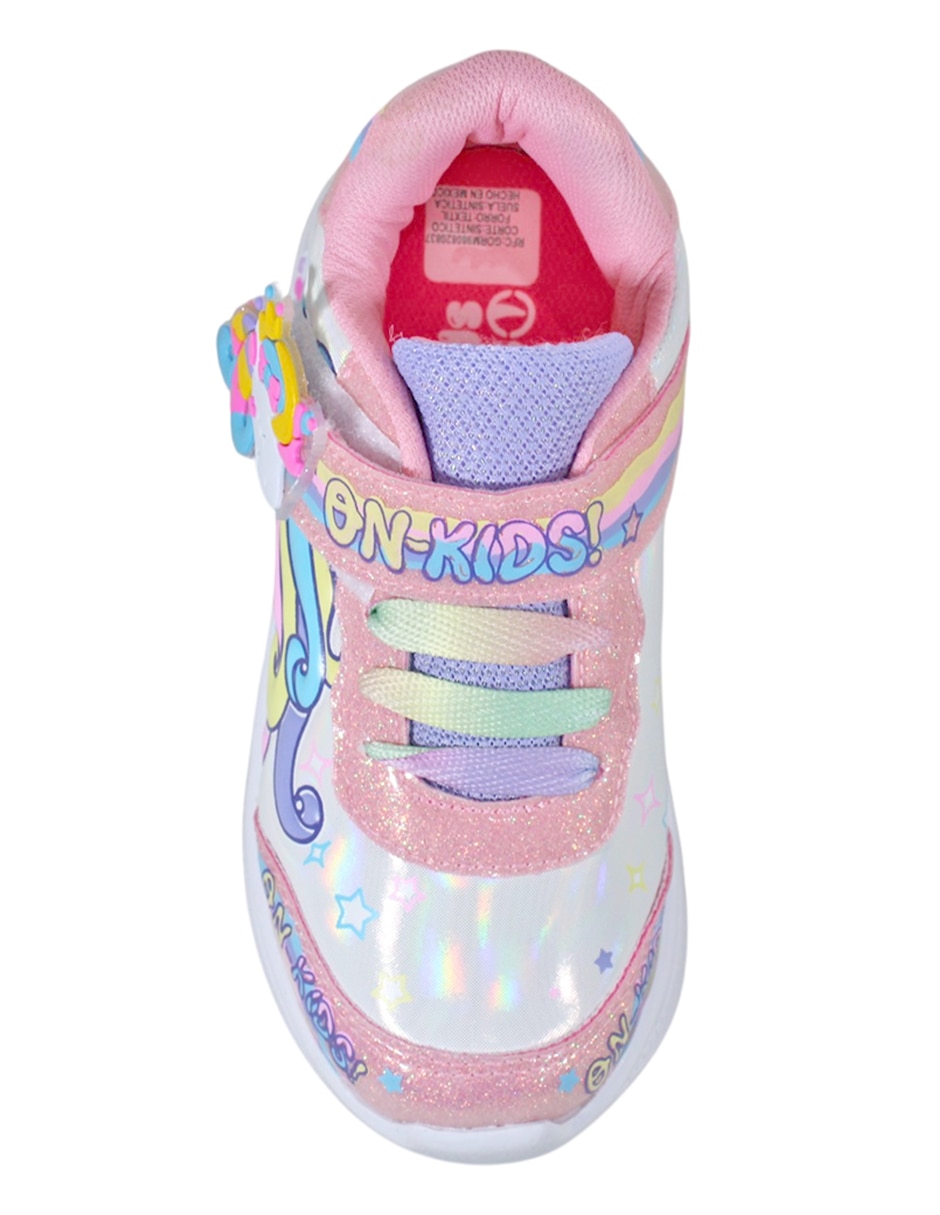 Tenis con luz LED Kuali Shoes para niña Unicornio