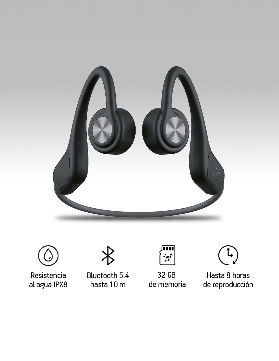 Audífonos on-ear akane conducción open ear inalámbricos con cancelación de ruido