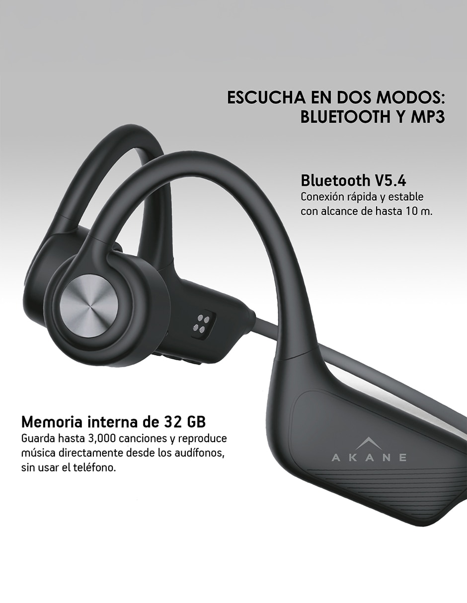 Audífonos on-ear akane conducción open ear inalámbricos con cancelación de ruido