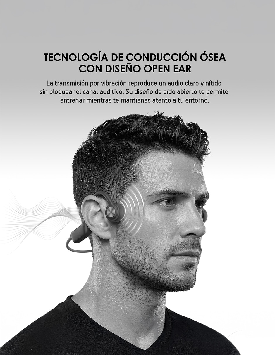 Audífonos on-ear akane conducción open ear inalámbricos con cancelación de ruido