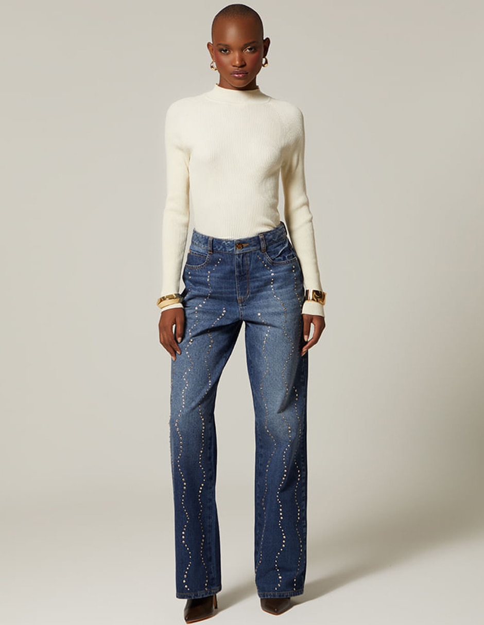 Jeans bota Studio F Lima corte cintura para mujer