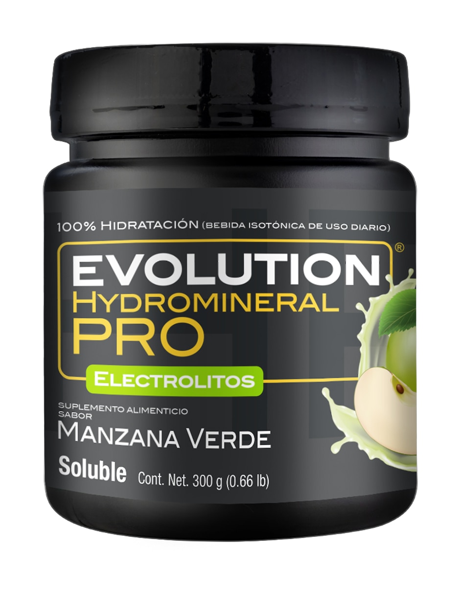 Hydromineral Pro Evolution Manzana Verde bote 300 gr con Gluconato de Zinc sabor Manzana verde de