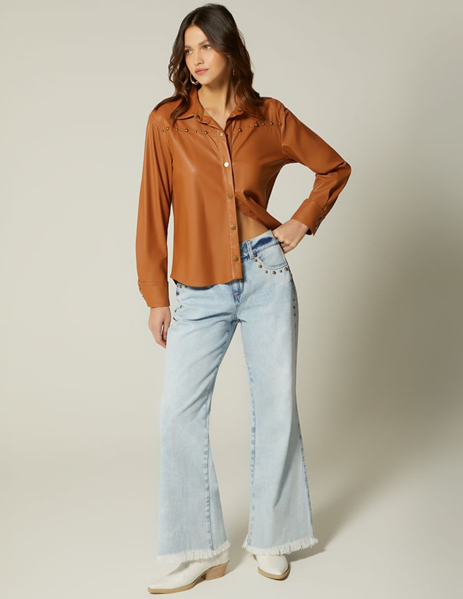 Jeans wide leg Studio F Cusco corte cintura para mujer