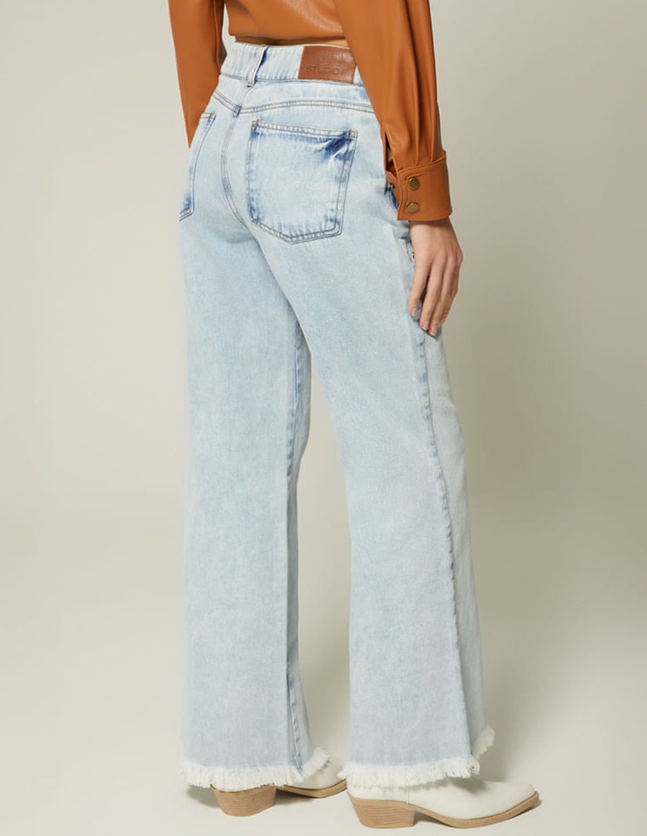 Jeans wide leg Studio F Cusco corte cintura para mujer