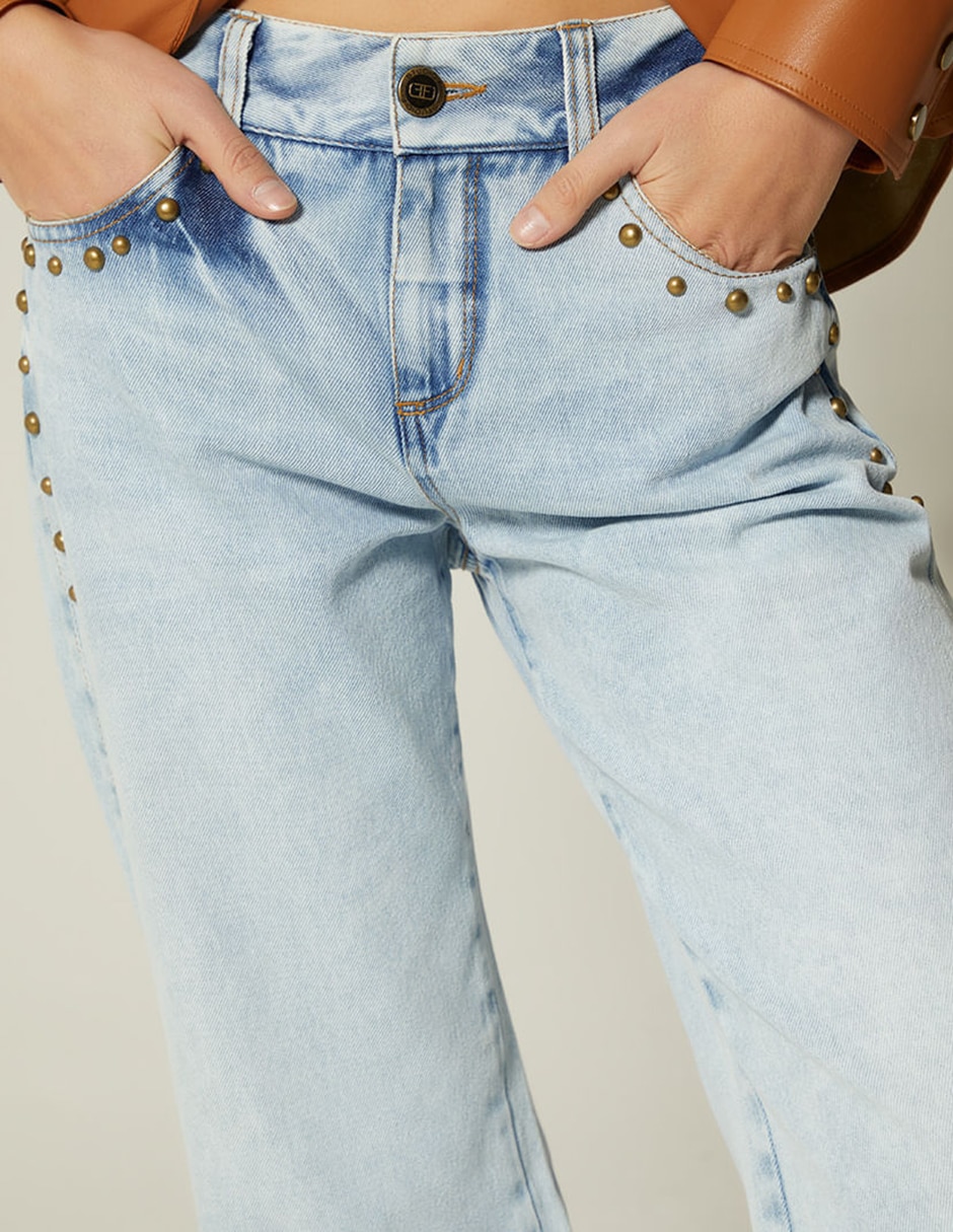 Jeans wide leg Studio F Cusco corte cintura para mujer