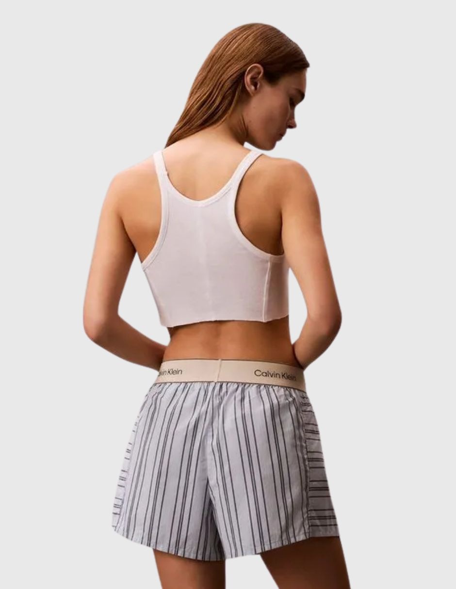 Conjunto short pijama a rayas de algodón para mujer 2