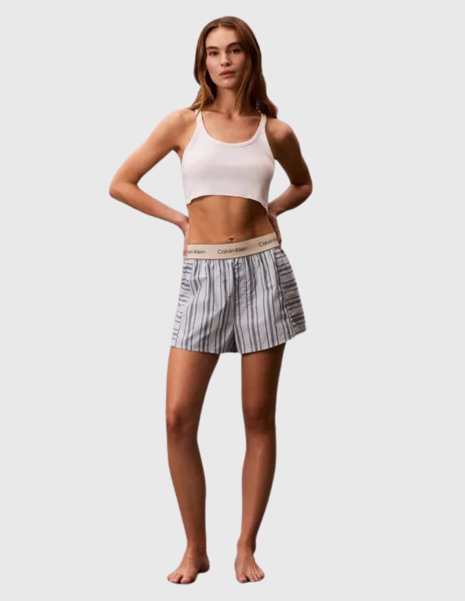 Conjunto short pijama a rayas de algodón para mujer 3