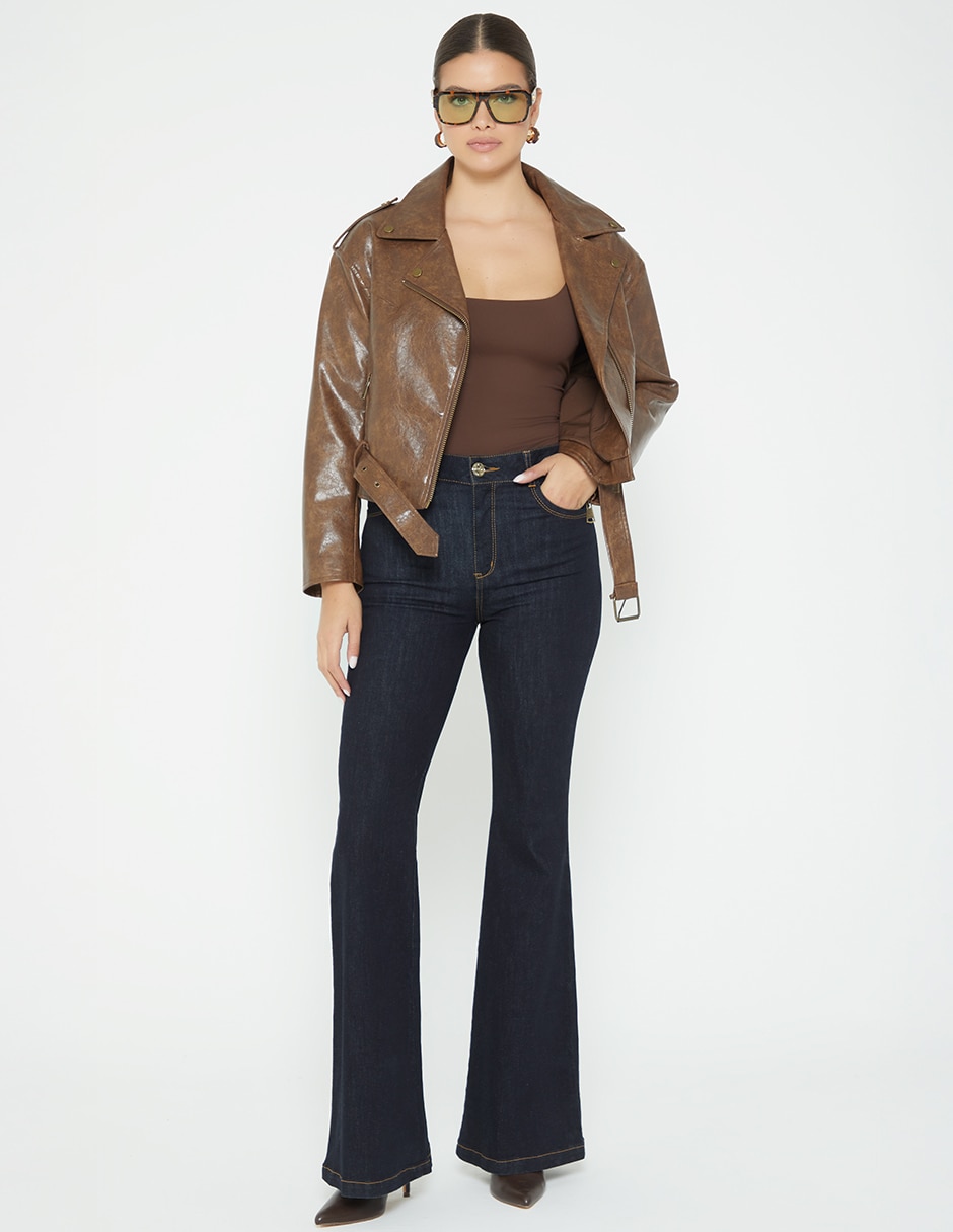 Jeans campana Akora corte cintura para mujer 2