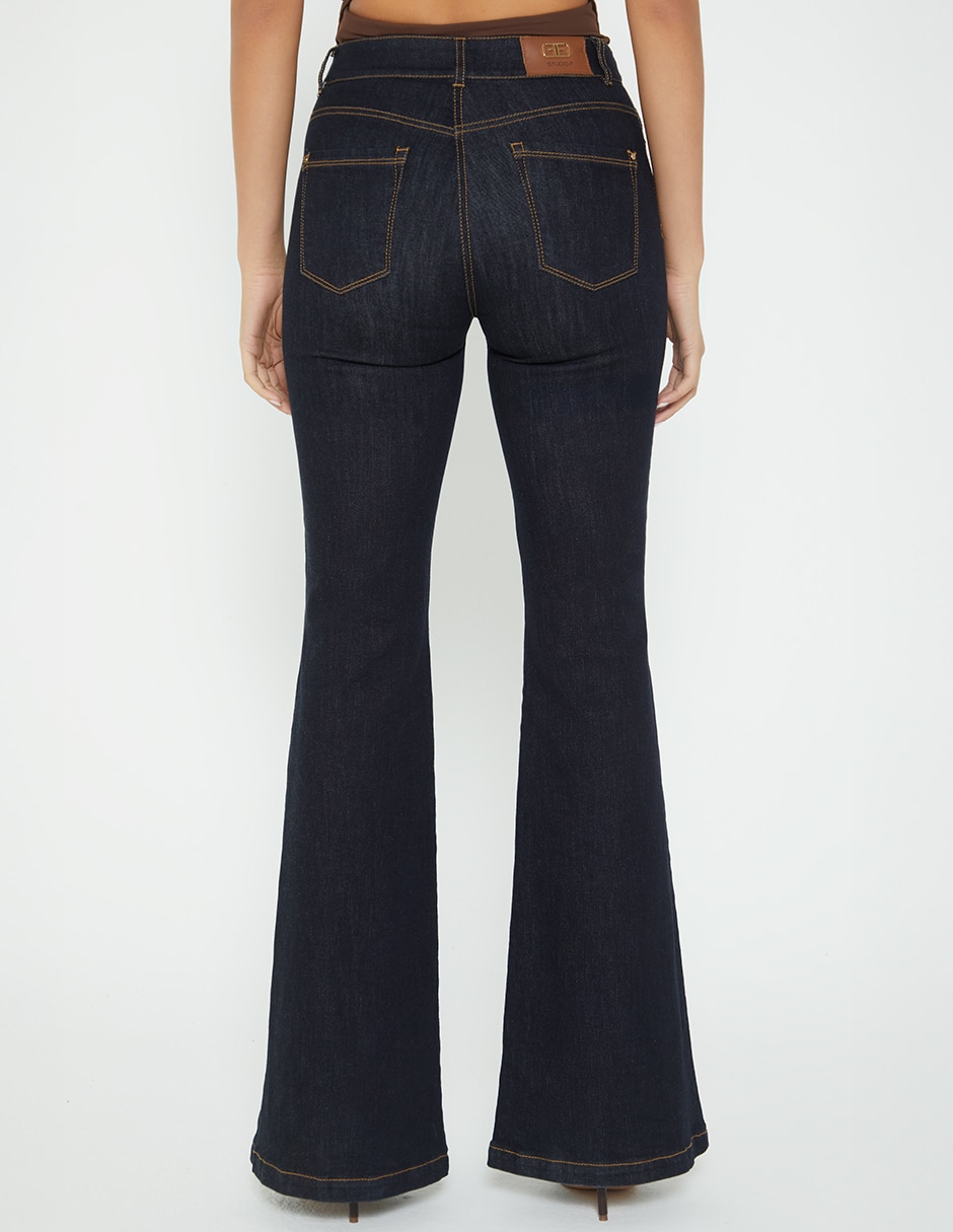 Jeans campana Akora corte cintura para mujer 3