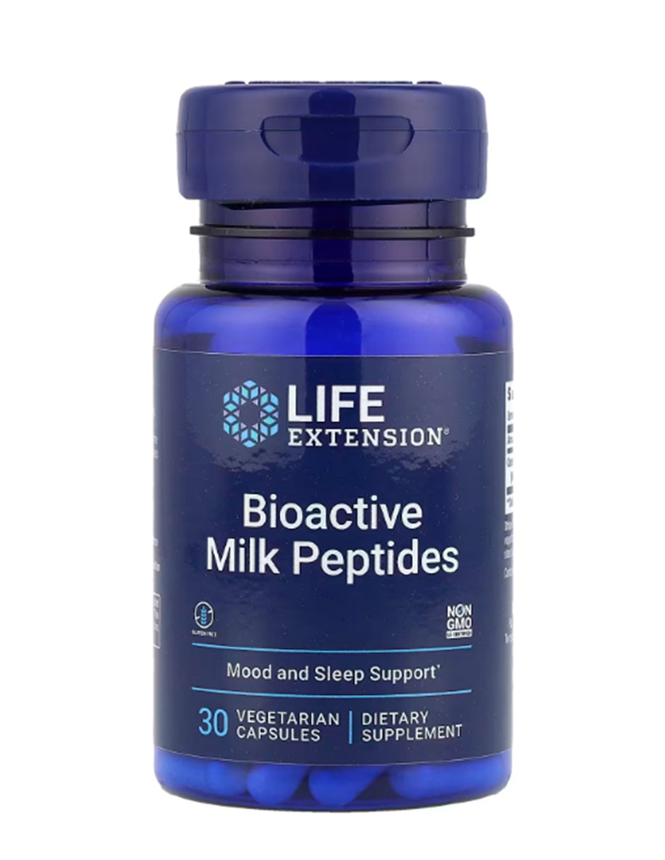 Péptidos bioactivos de la leche Life Extension con Péptidos de Colágeno de 30 cápsulas