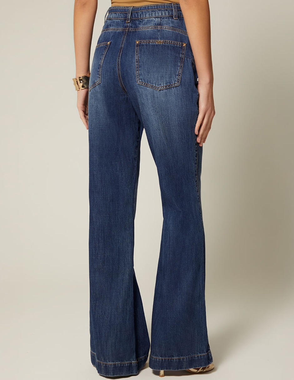 Jeans campana corte cintura para mujer 3