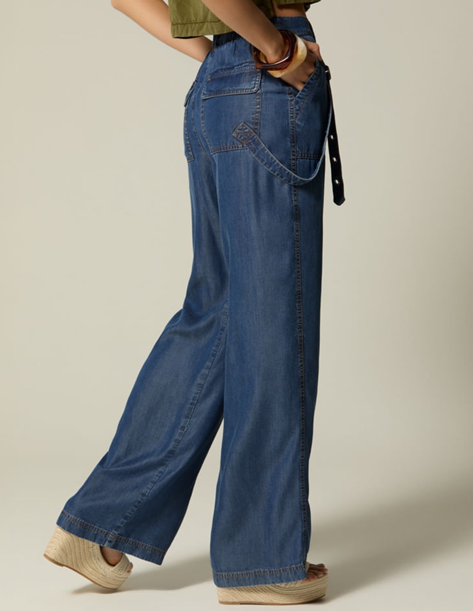 Jeans palazzo Studio F corte cintura alta para mujer