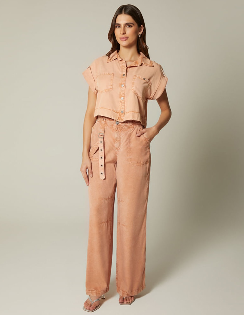 Jeans palazzo Studio F Malvina corte cintura para mujer