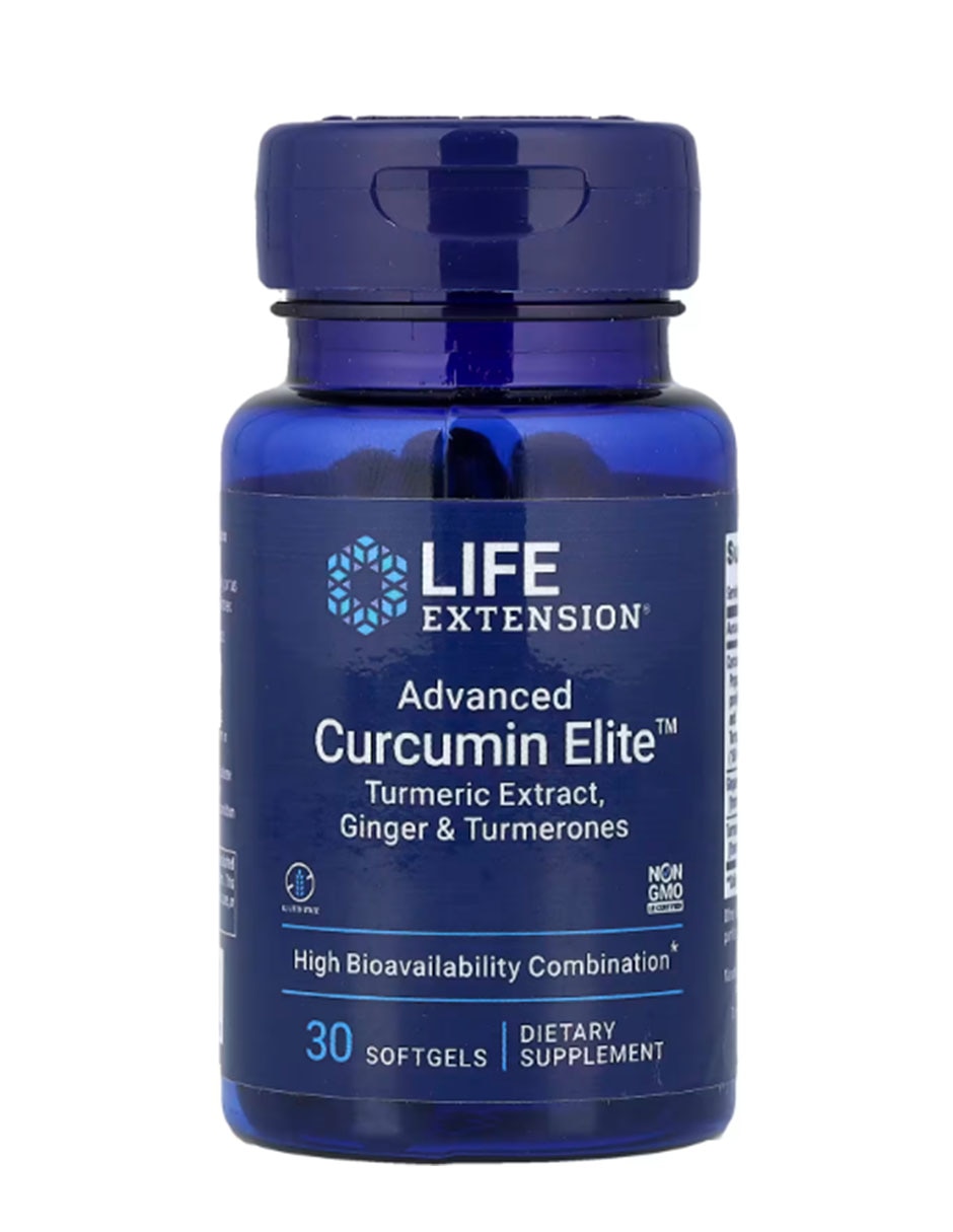 Extracto de cúrcuma jengibre y turmeronas Life Extension de 30 cápsulas