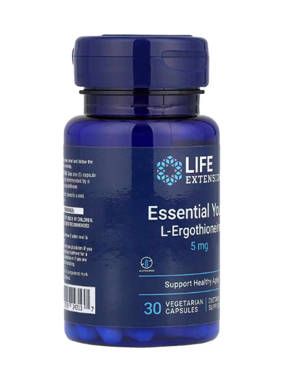 Essential Youth L-Ergotioneína Life Extension con Vitamina C de 30 cápsulas