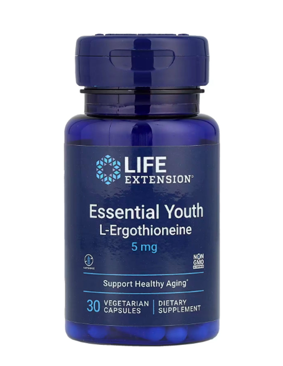 Essential Youth L-Ergotioneína Life Extension con Vitamina C de 30 cápsulas