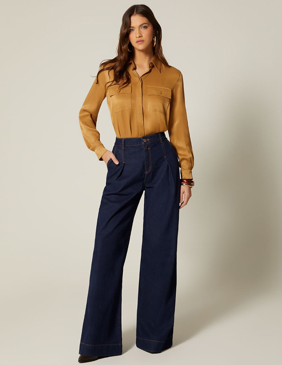 Jeans coulotte palazzo Studio F para mujer