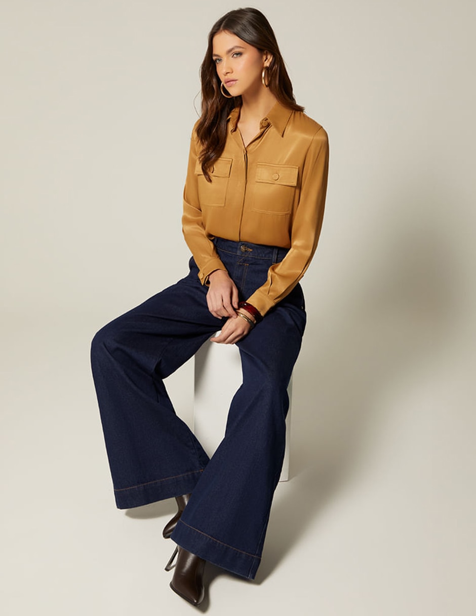 Jeans coulotte palazzo Studio F para mujer