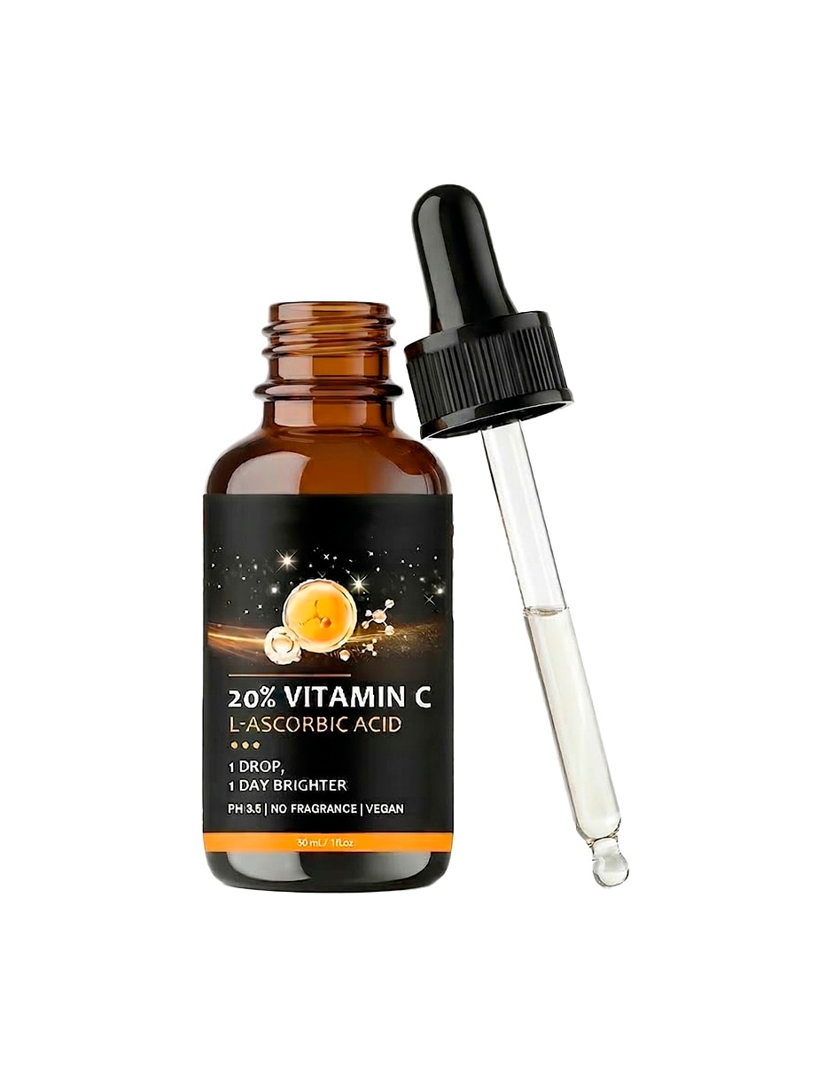 Set de sérum facial vitamina c ácido l-ascórbico antioxidante Generica todo tipo piel