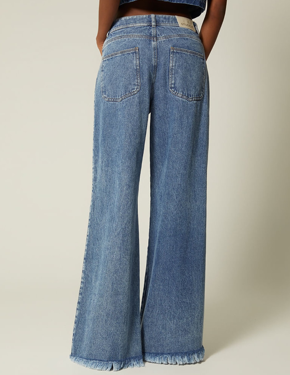 Jeans coulotte wide leg Studio F para mujer