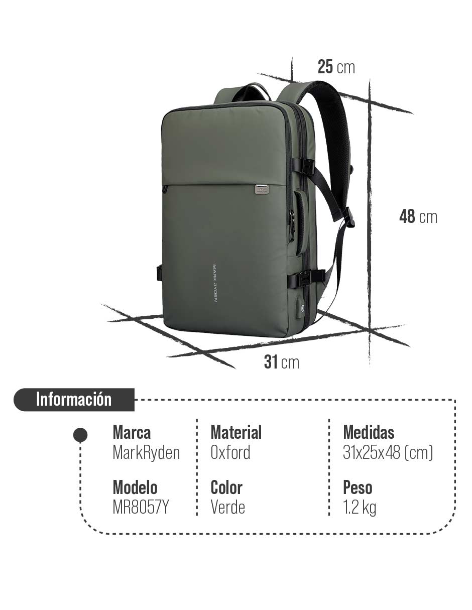 Mochila para viaje Mark Ryden impermeable unisex
