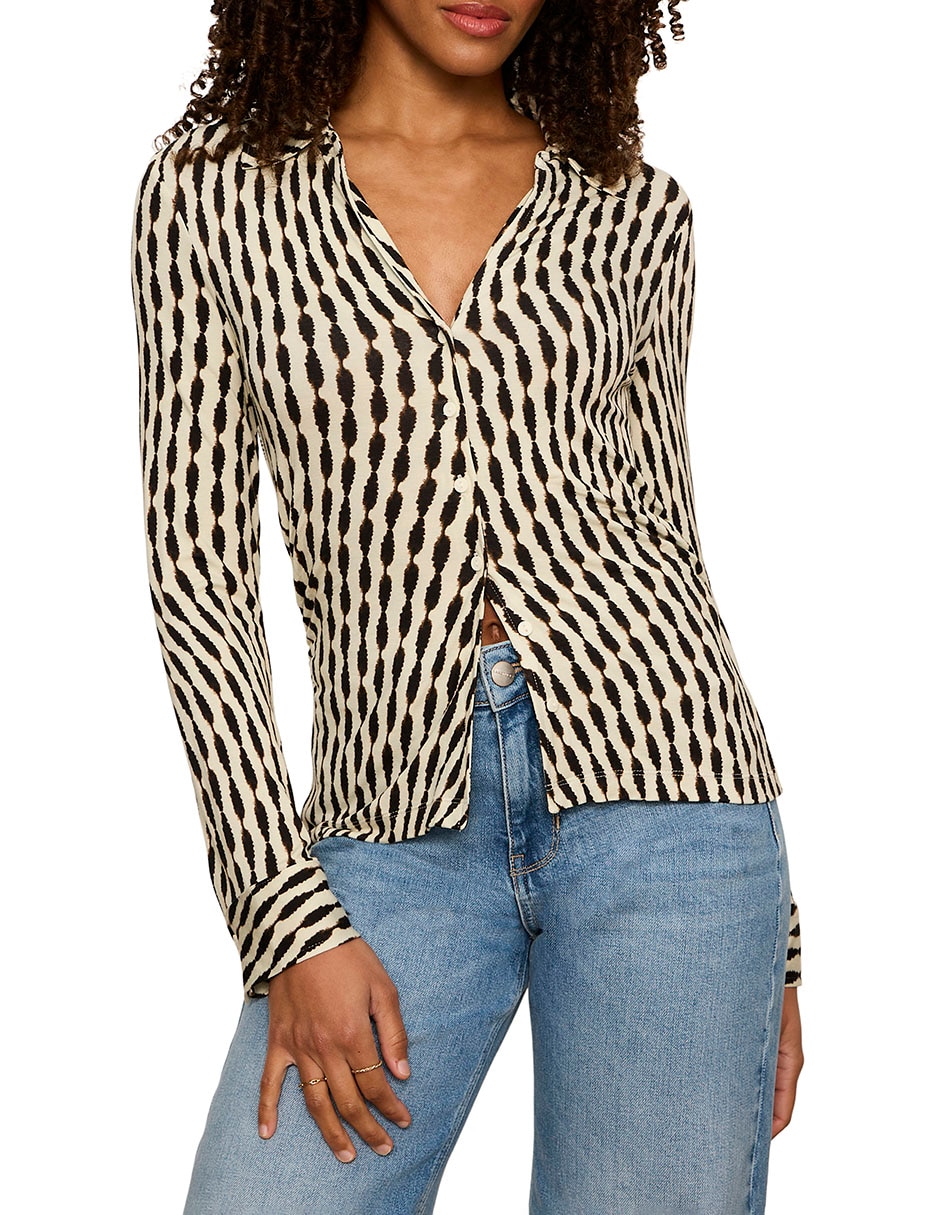 Blusa camisera manga larga para mujer Blusa camisera manga larga para mujer