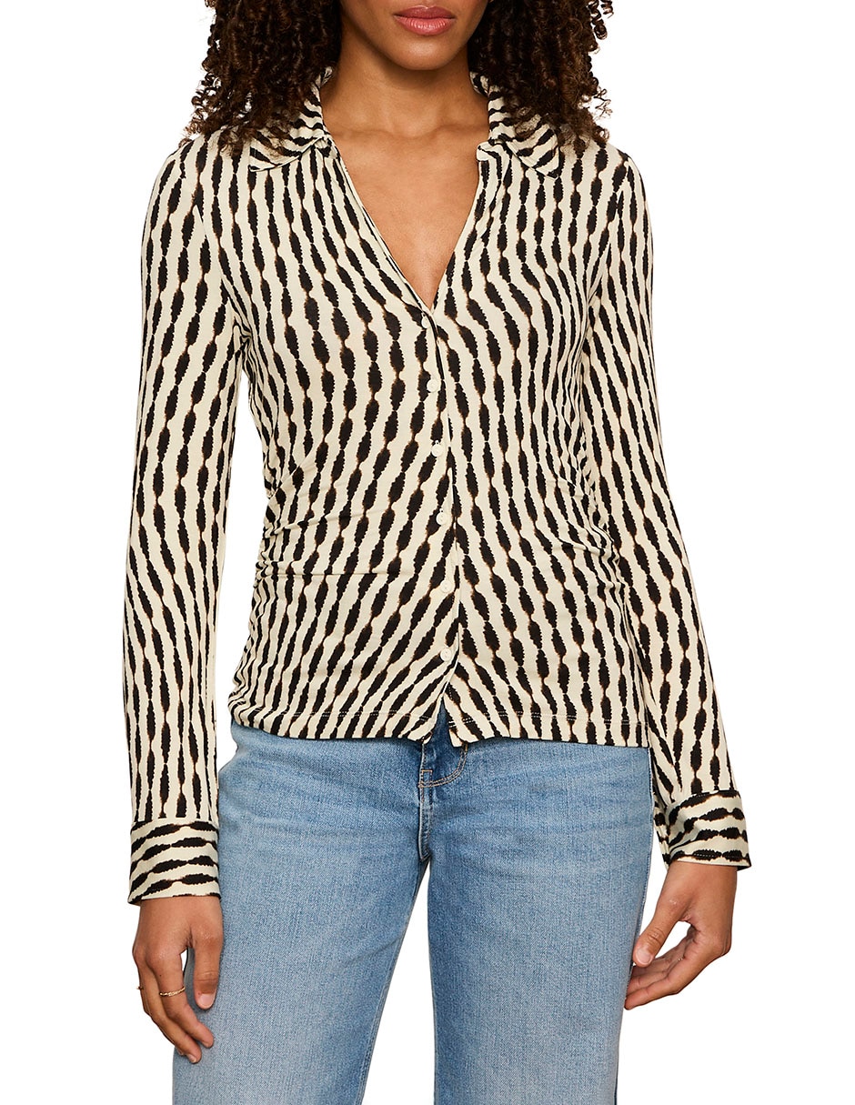 Blusa camisera manga larga para mujer 5