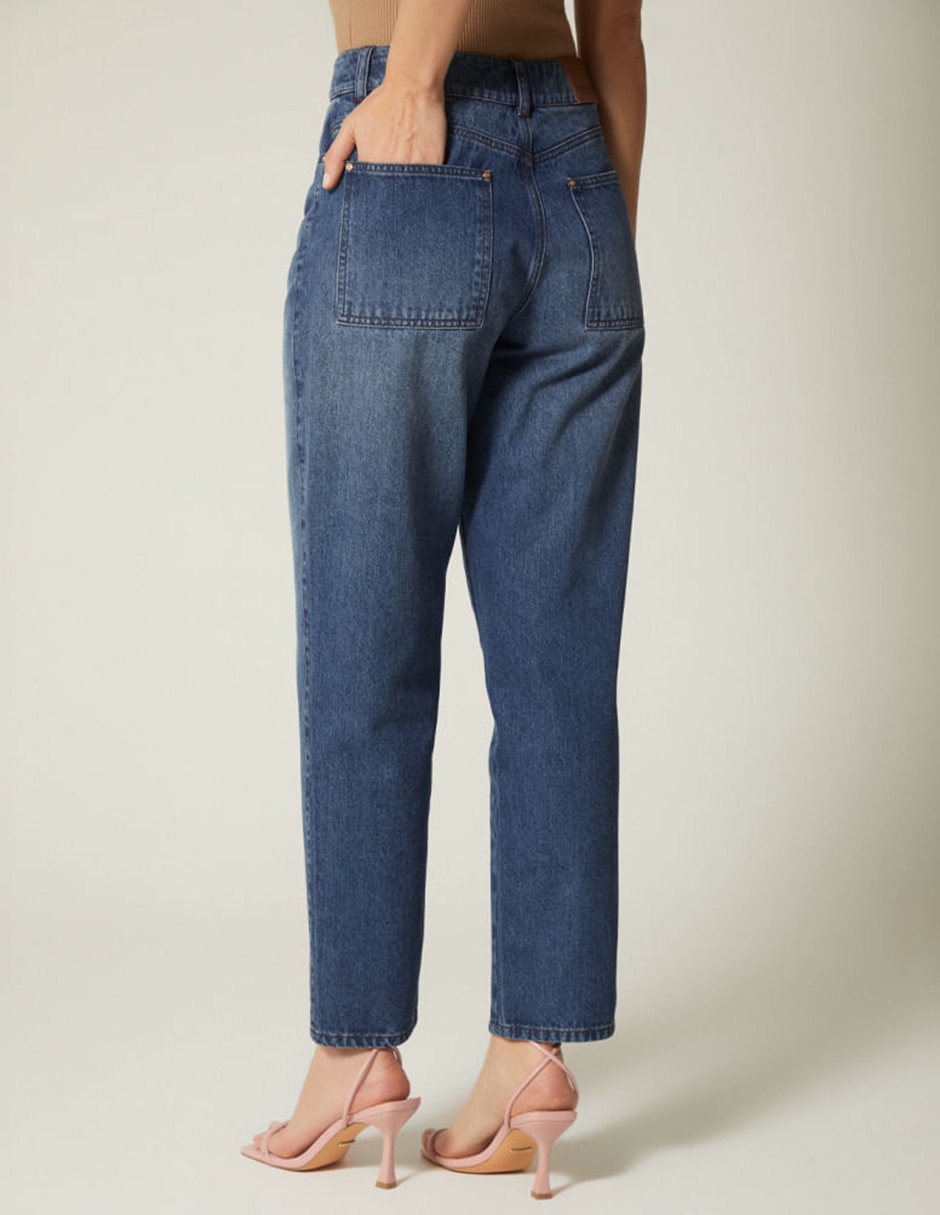 Jeans capri girlfriend Studio F corte cintura para mujer