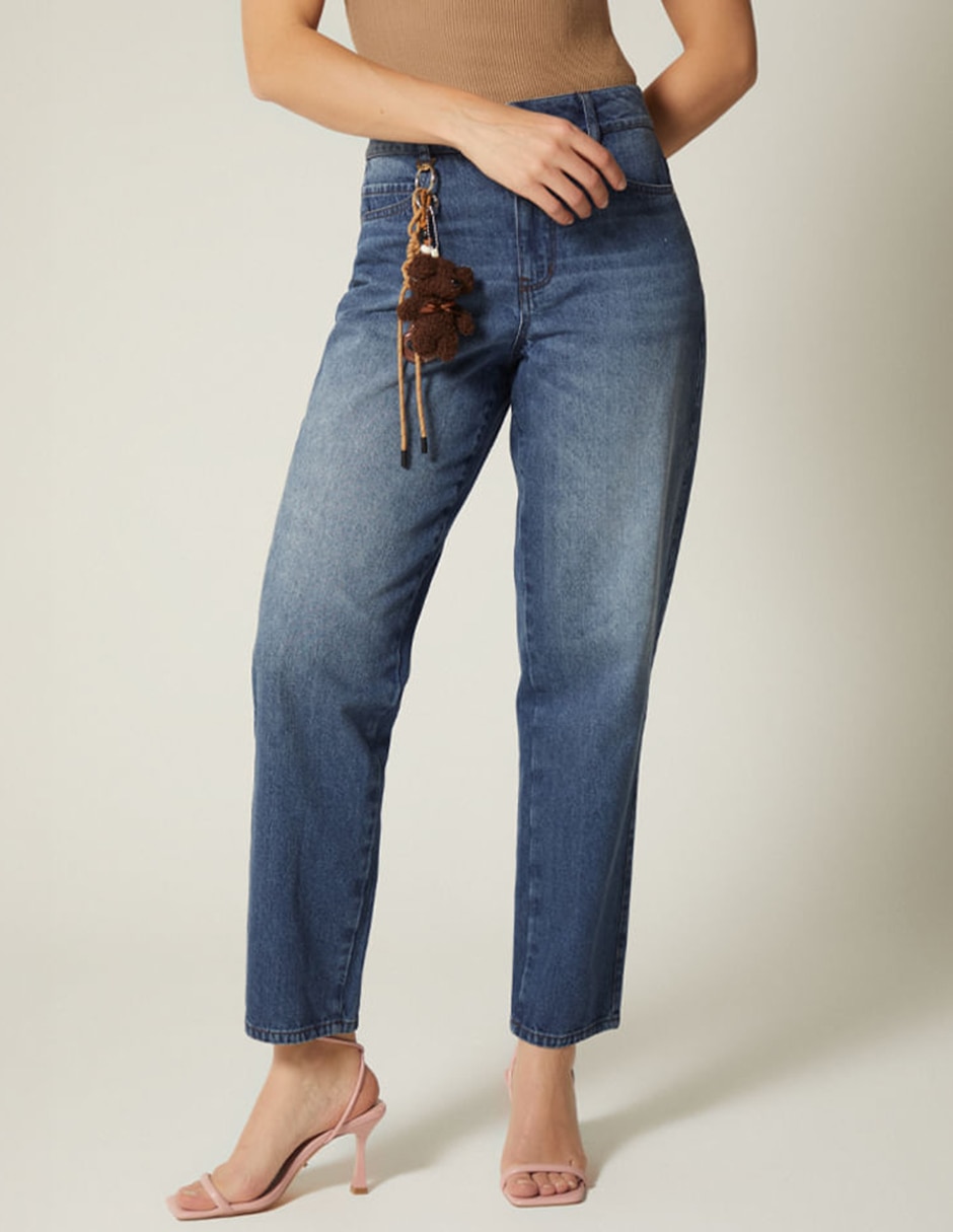 Jeans capri girlfriend Studio F corte cintura para mujer