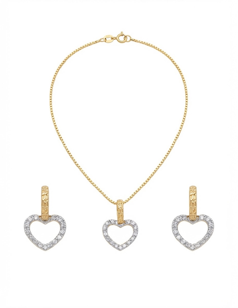 Set de collar y aretes generica oro laminado de oro 18 k