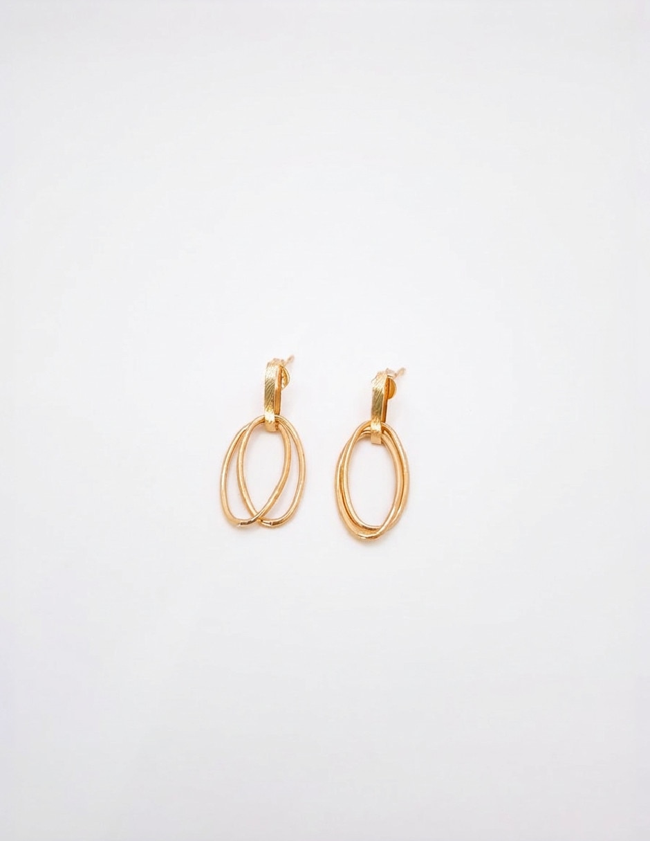 Aretes de aro Generica de oro laminado 18 K