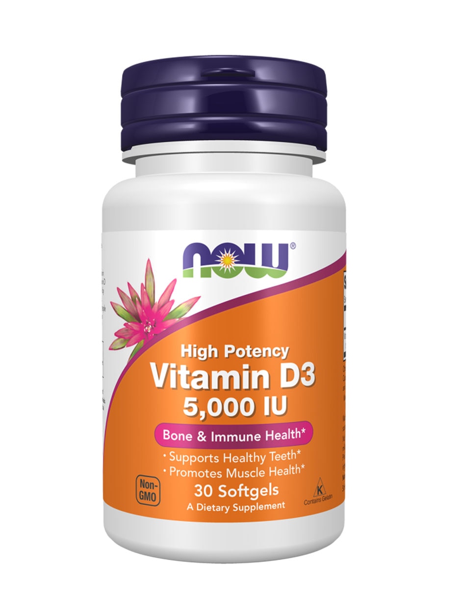 Vitamina D3 5000 IU Now 30 cápsulas